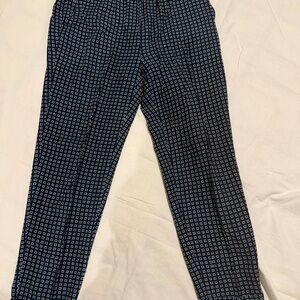 Navy Geometric Print Pants